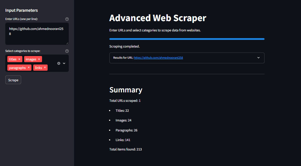 Advanced Web Scraper